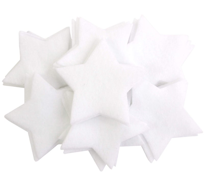 Playfully Ever After 3 Inch 35pc Felt Stars (White) - Image 1